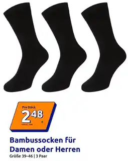 Action Bambussocken für Damen oder Herren Angebot