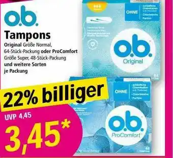 Norma O.b Tampons Angebot