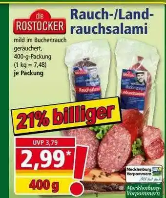 Norma Die Rostocker Rauch-land Rauchsalami Angebot