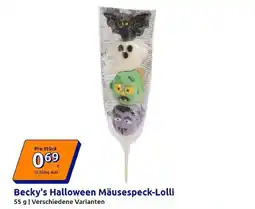 Action Becky's Halloween Mäusespeck-Lolli Angebot