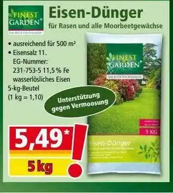 Norma Finest Garden Eisen-dünger Angebot