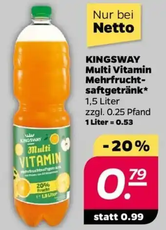 NETTO Kingsway Multi Vitamin Mehrfruchtsaftgetränk 1,5L Angebot