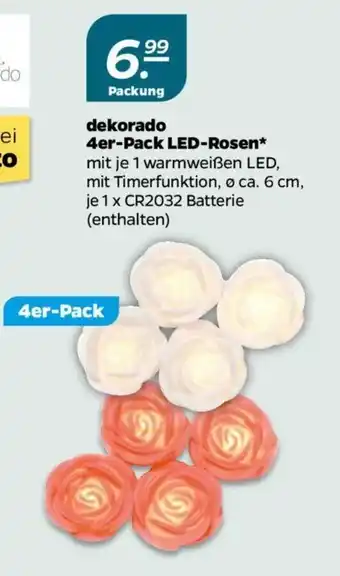 NETTO Dekorado 4er Pack LED Rosen Angebot