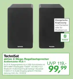 EP TechniSat aktive 2-Wege-Regallautsprecher Audiomaster RLS 1 Angebot
