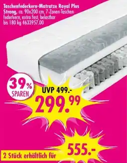 Möbel Boss Taschenfederkern-Matratze Royal Plus Angebot