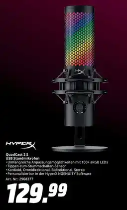MediaMarkt HyperX QuadCast 2 S USB Standmikrofon Angebot