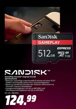 MediaMarkt SanDisk Gameplay microSD™ Express 512 GB Speicherkarte Angebot