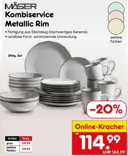 Netto Marken-Discount MAUSER Kombiservice Metallic Rim Angebot