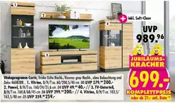 Möbel Boss Wohnprogramm Corte, Evoke Eiche Nachb./Kosmos grau Nachb. Angebot