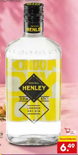 Netto Marken-Discount Original Henley London Dry Gin Angebot