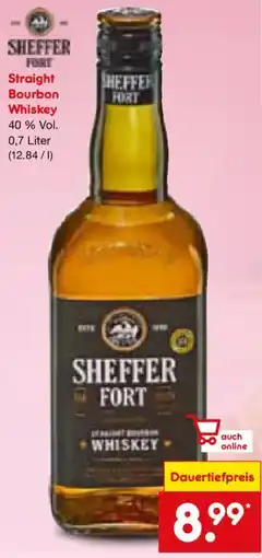 Netto Marken-Discount SHEFFER FORT Straight Bourbon Whiskey Angebot