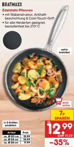 Netto Marken-Discount BRATMAXX Edelstahl-Pfannen Angebot