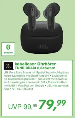 EP JBL kabelloser Ohrhörer TUNE BEAM 2 Schwarz Angebot