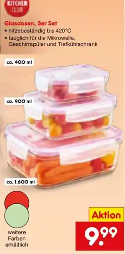 Netto Marken-Discount Kitchen Club Glasdosen, 3er Set Angebot