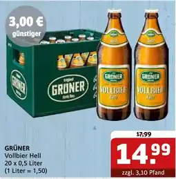 Getränke Quelle GRÜNER Vollbier Hell Angebot
