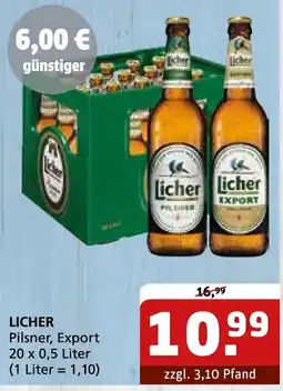 Getränke Quelle LICHER Pilsner, Export Angebot