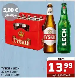 Getränke Quelle TYSKIE / LECH Angebot
