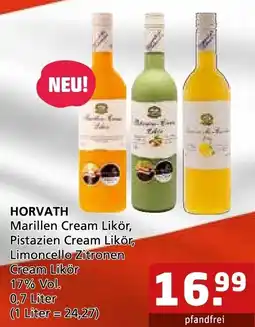 Getränke Quelle HORVATH Marillen Cream Likör, Pistazien Cream Likör, Limoncello Zitronen Cream Likör Angebot