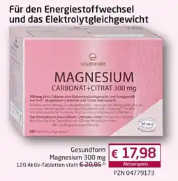 Guten Tag Apotheke Gesundform Magnesium 300 mg Angebot