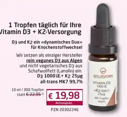 Guten Tag Apotheke GESUNDFORM VITAMIN D3 + K2 (MK7) vegan Angebot