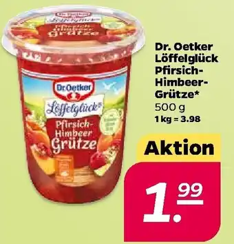 NETTO Dr. Oetker Löffelglück Pfirsich Himbeer Grütze 500g Angebot