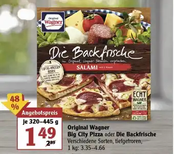 Globus Original Wagner Big City Pizza oder Die Backfrische 320/445 g Angebot