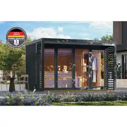 Netto Marken-Discount Karibu 38 mm Saunahaus Angelus XXL Set anthrazit Angebot