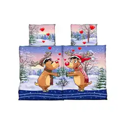 Netto Marken-Discount Partnerbettwäsche 155 x 220 cm + 80 x 80 cm - Fleece-Bettwäsche mit Rentiermotiv Angebot