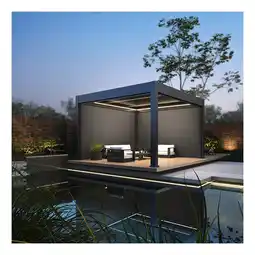 Netto Marken-Discount Weide Prestige Pavillon Terrassenüberdachung Alu Led 3,6X4 M + 4 Sonnenrollo Angebot