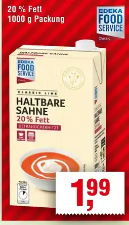 Handelshof EDEKA FOOD SERVICE Haltbare Sahne 20% Fett Angebot