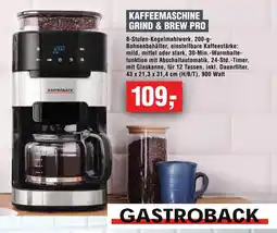 Handelshof KAFFEEMASCHINE GRIND & BREW PRO GASTROBACK Angebot