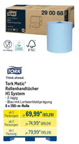 METRO Tork Matic Rollenhandtücher H1 System Angebot