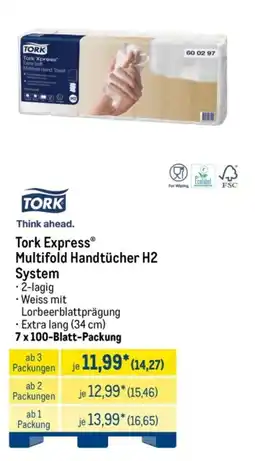 METRO Tork Express Multifold Handtücher H2 System Angebot