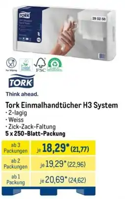 METRO Tork Einmalhandtücher H3 System Angebot