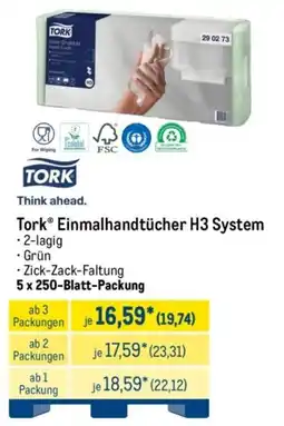 METRO Tork Einmalhandtücher H3 System Angebot
