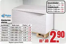 B1 Discount Baumarkt Rigips Gipskarton-platten Angebot