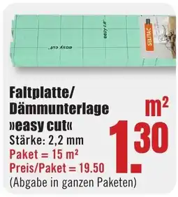 B1 Discount Baumarkt Faltplatte/Dämmunterlage »easy cut« Angebot
