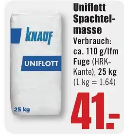 B1 Discount Baumarkt Uniflott Spachtelmasse Angebot