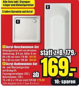 B1 Discount Baumarkt Acryl-Duschwannen-Set Angebot