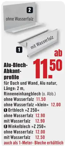 B1 Discount Baumarkt Alu-Blech-Abkantprofile Angebot