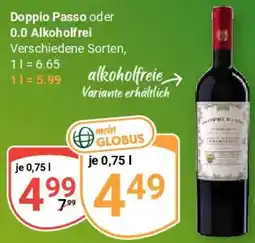 Globus Doppio Passo oder 0.0 Alkoholfrei Angebot