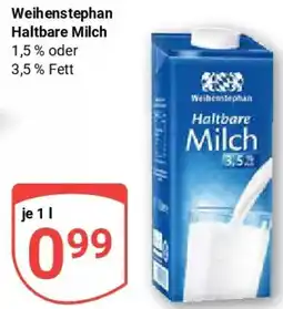 Globus Weihenstephan Haltbare Milch Angebot