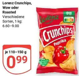 Globus Lorenz Crunchips, Wow oder Roasted Angebot