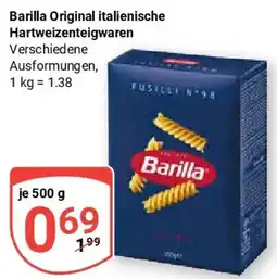 Globus Barilla Original italienische Hartweizenteigwaren Angebot
