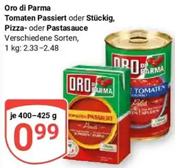 Globus Oro di Parma Tomaten Passiert oder Stückig Pizza oder Pastasauce Angebot