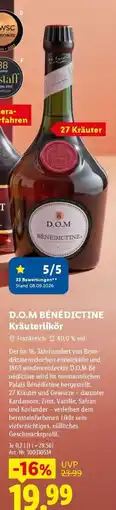 Lidl D.O.M BÉNÉDICTINE Kräuterlikör Angebot