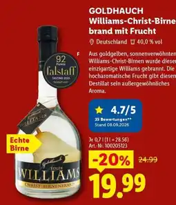 Lidl GOLDHAUCH WILLIAMS CHRIST-BIRNENBRAND Angebot