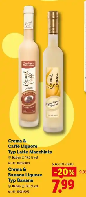 Crema & Caffé Liqueure Typ Latte Macchiato