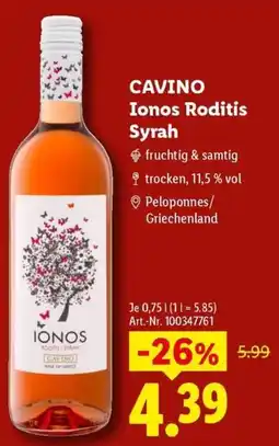 Lidl CAVINO Ionos Roditis Syrah Angebot