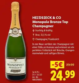 Lidl HEIDSIECK & CO Monopole Bronze Top Champagner Angebot